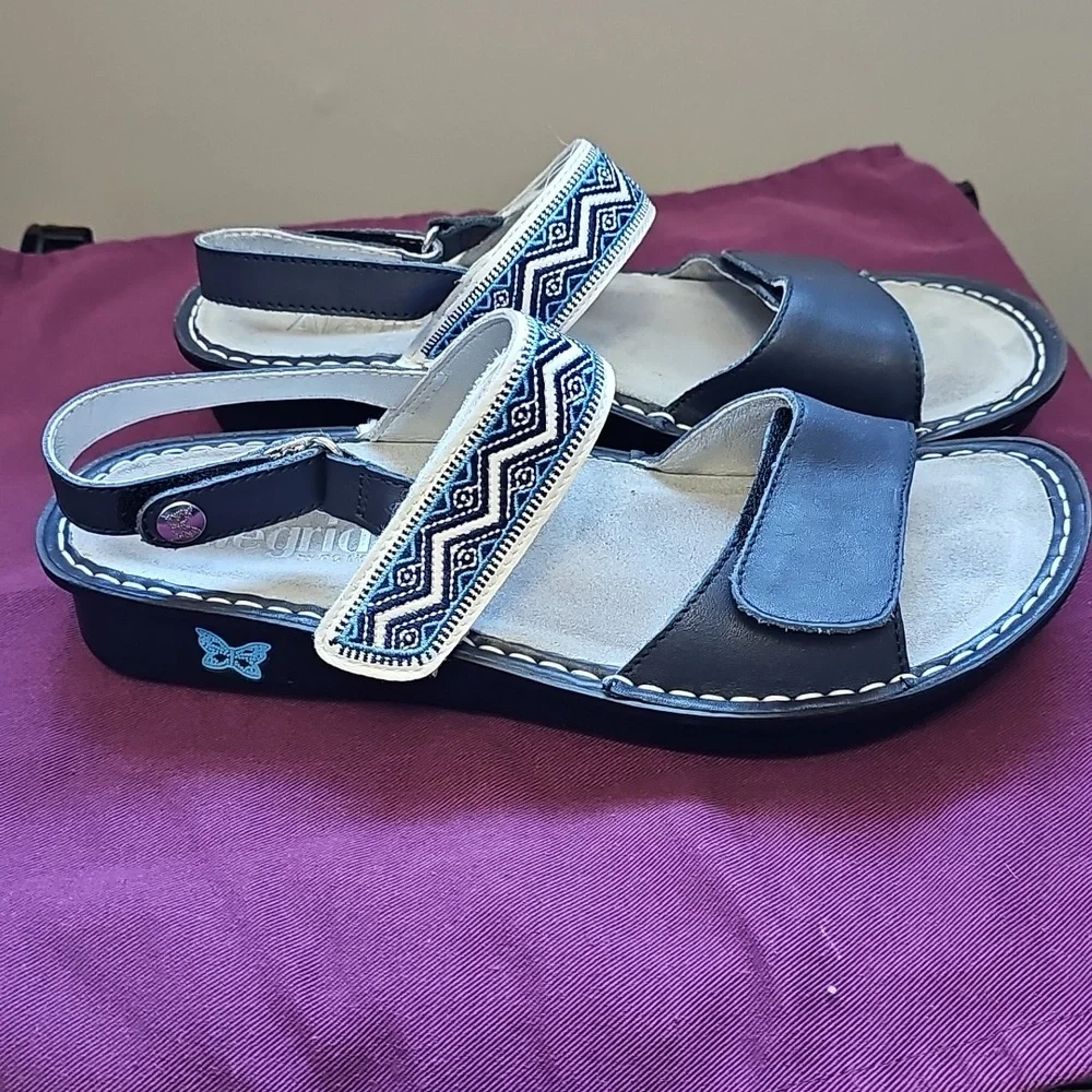 Alegria Women's Blue Sandals. Leather Uppers And Lining. Eu 39 Us 8 - Picture 2 of 4